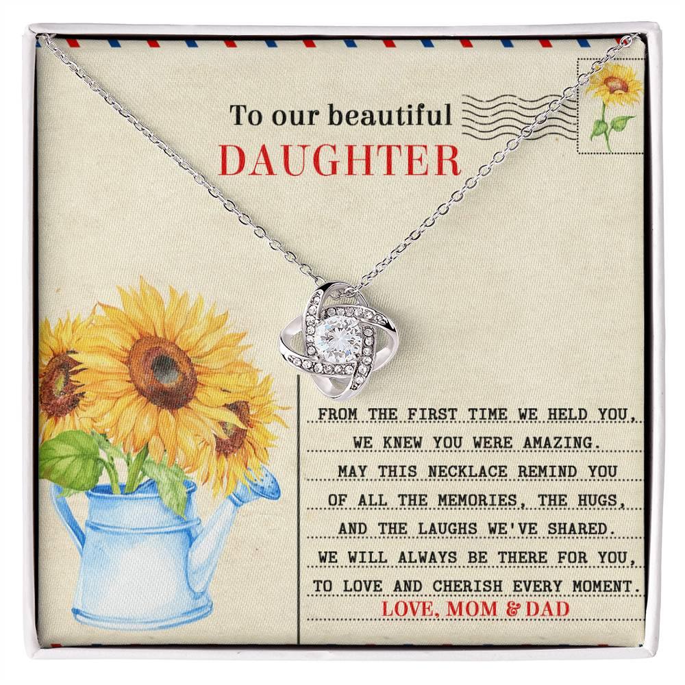 Daughter - The First Time - Love Knot Pendant Necklace - Mallard Moon Gift Shop