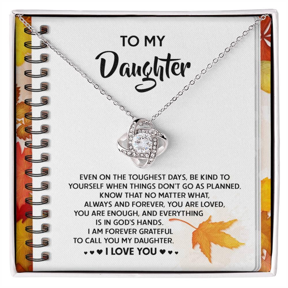 Daughter - In God's Hands - Love Knot Pendant Necklace - Mallard Moon Gift Shop