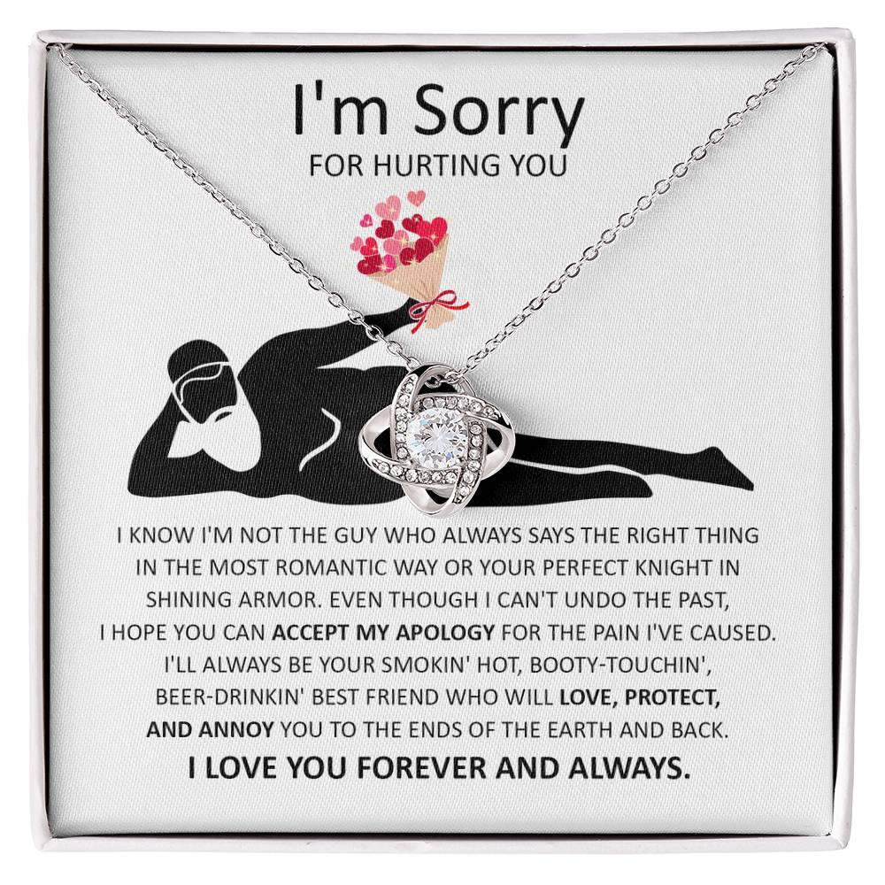 Apology Gift for Girlfriend, Wife, Soulmate - Sorry, The Most Romantic - Love Knot Pendant Necklace - Mallard Moon Gift Shop