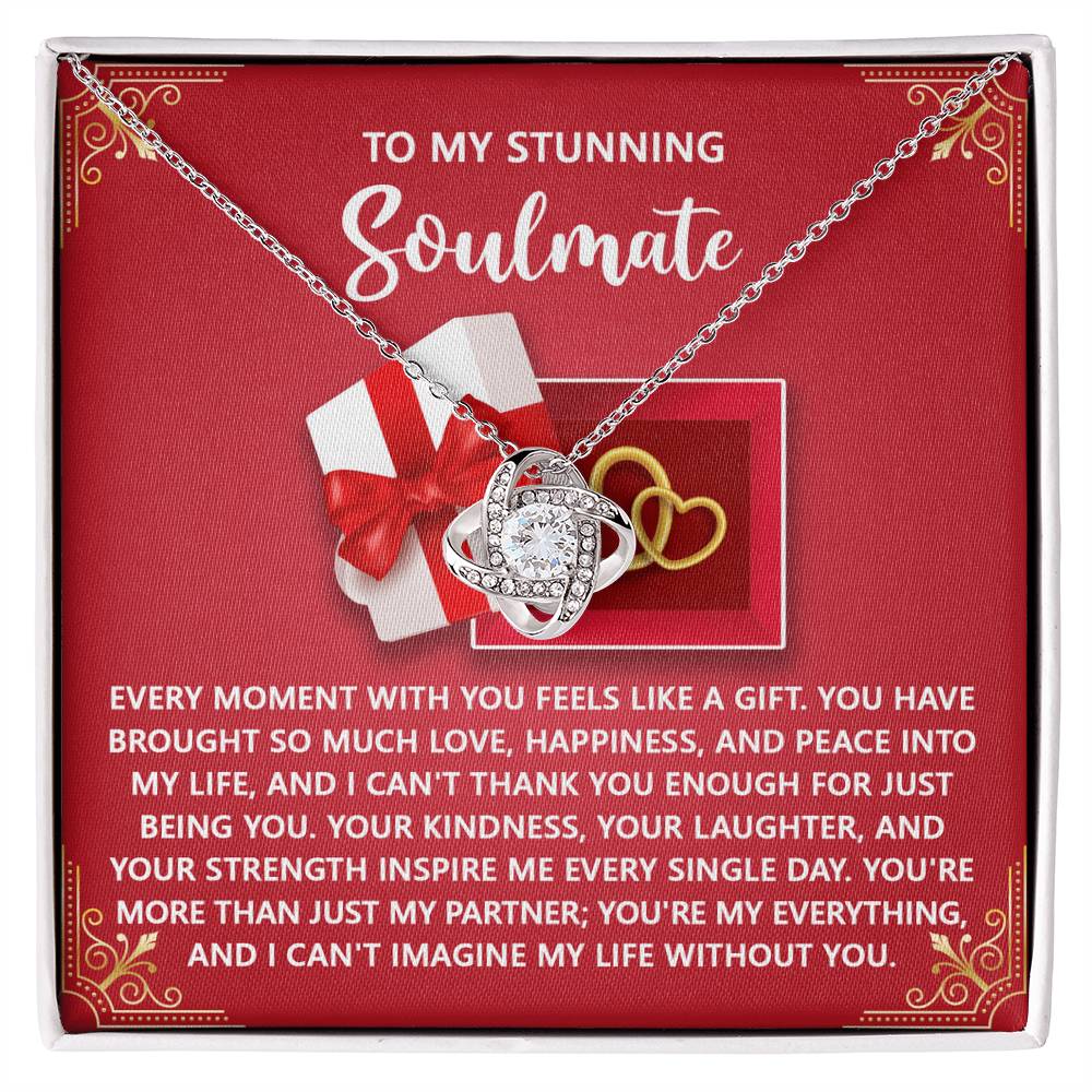 Romantic Anniversary, Valentine's Day Gift for Soulmate, Wife, Girlfriend - Feels Like A Gift - Love Knot Pendant Necklace - Mallard Moon Gift Shop