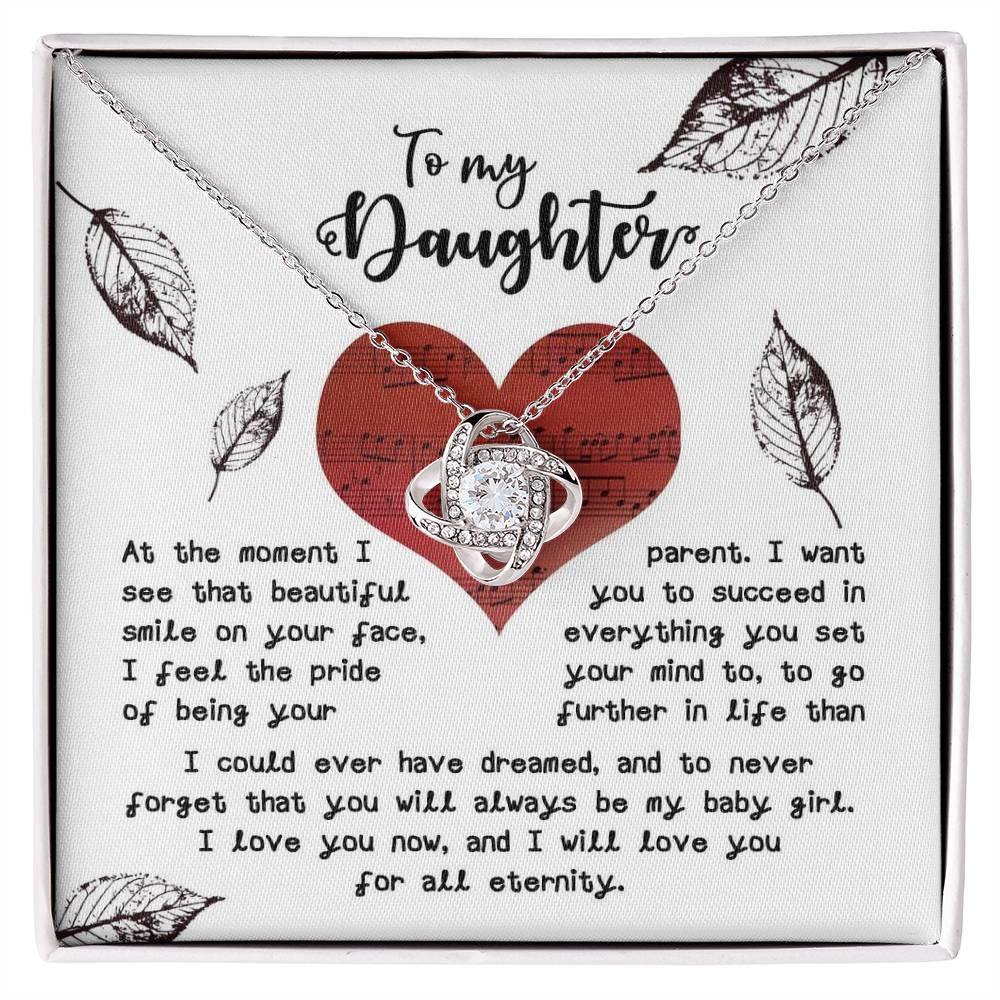 Gift for Daughter - On Your Face - Love Knot Pendant Necklace - Mallard Moon Gift Shop