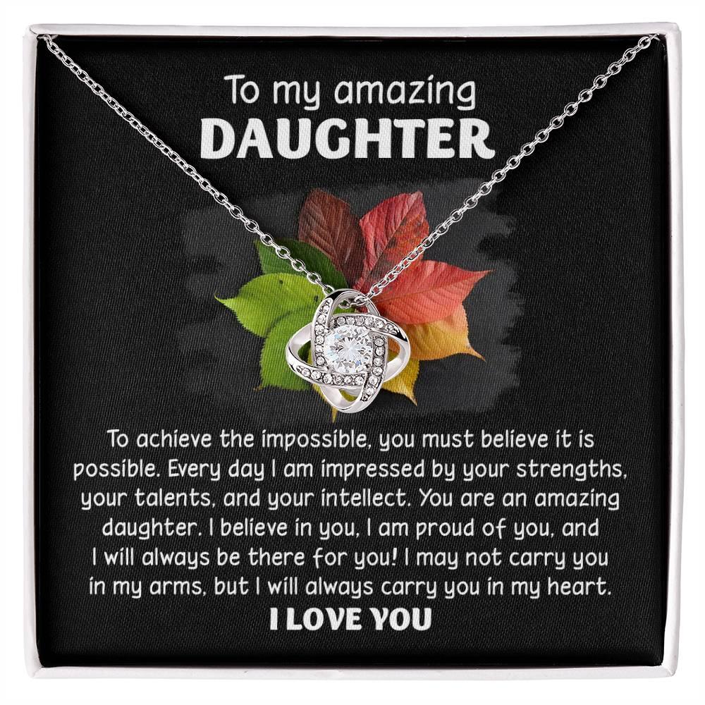 Daughter - It Is Possible - Love Knot Pendant Necklace - Mallard Moon Gift Shop