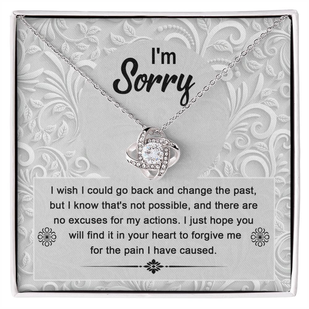 Apology Gift for Girlfriend, Wife, Soulmate - Sorry, Change The Past - Love Knot Pendant Necklace - Mallard Moon Gift Shop