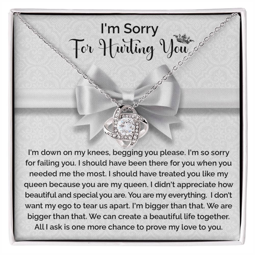 Apology Gift for Girlfriend, Wife, Soulmate - Sorry, My Queen - Love Knot Pendant Necklace - Mallard Moon Gift Shop