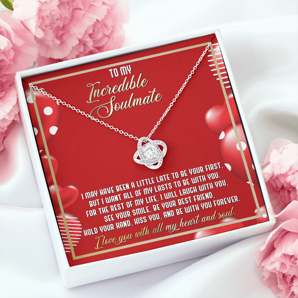 Gift for Soulmate - I Love You with All My Heart and Soul - Love Knot Necklace - Mallard Moon Gift Shop