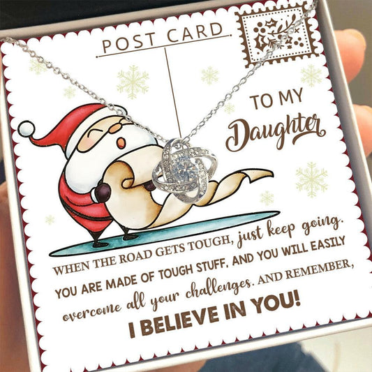 Gift for Daughter - Keep Going - Love Knot Pendant Necklace - Mallard Moon Gift Shop