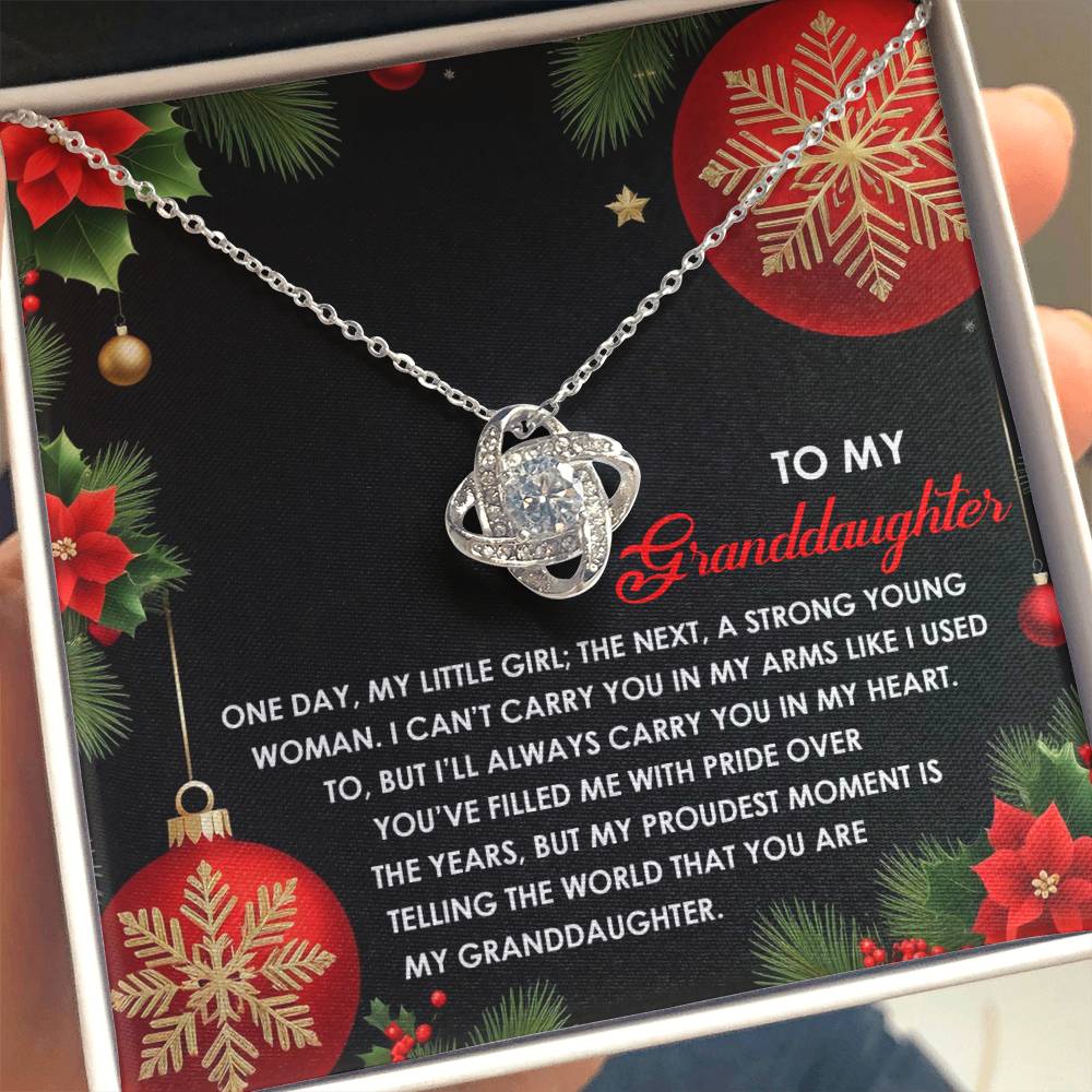Gift for Granddaughter - Proudest Moment - Love Knot Pendant Necklace - Mallard Moon Gift Shop