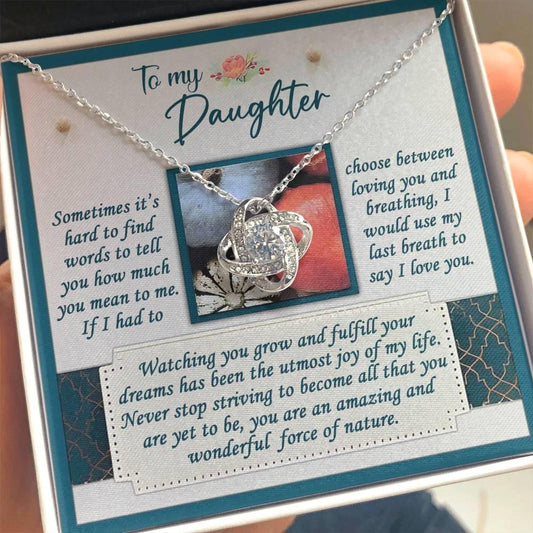 Gift for Daughter - Force Of Nature - Love Knot Pendant Necklace - Mallard Moon Gift Shop