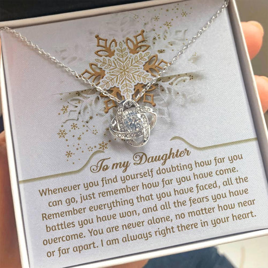 Gift for Daughter - You Are Never Alone - Love Knot Pendant Necklace - Mallard Moon Gift Shop