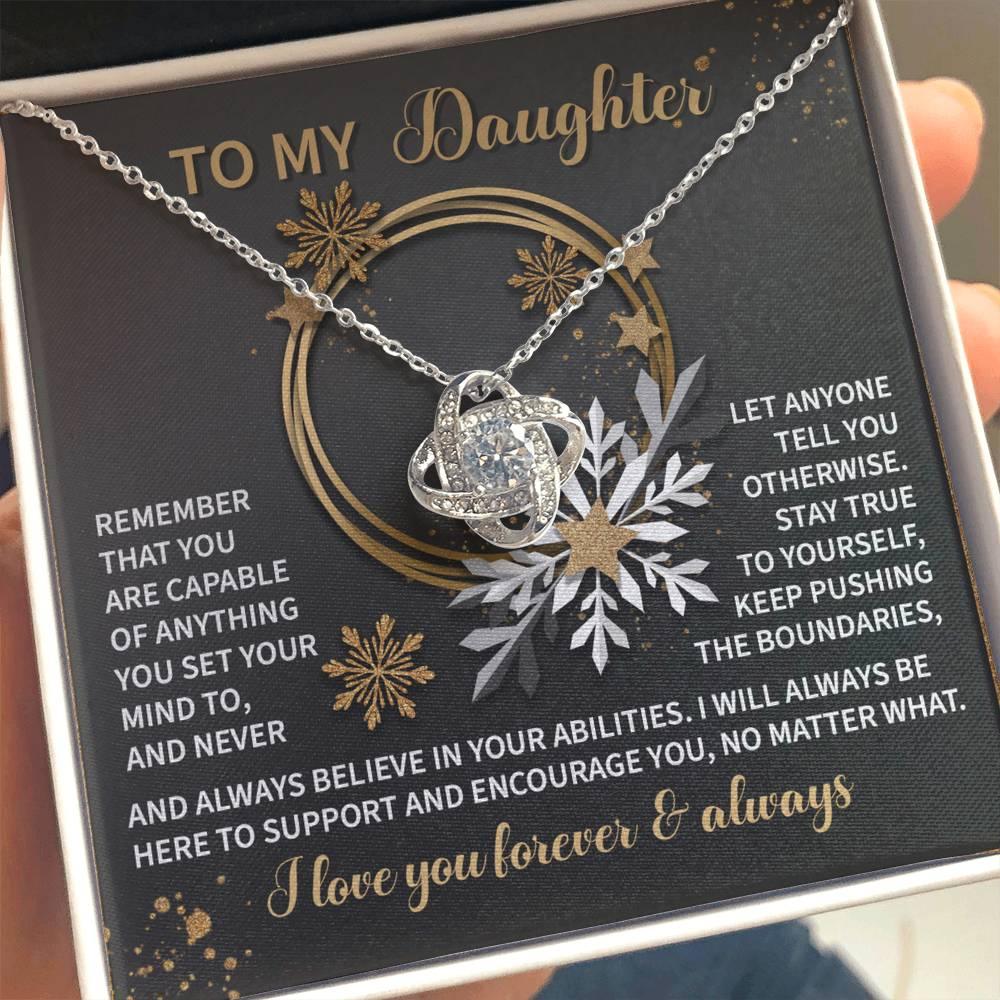 Gift for Daughter - Set Your Mind - Love Knot Pendant Necklace - Mallard Moon Gift Shop