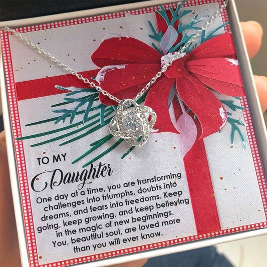 Gift for Daughter - Beautiful Soul - Love Knot Pendant Necklace - Mallard Moon Gift Shop
