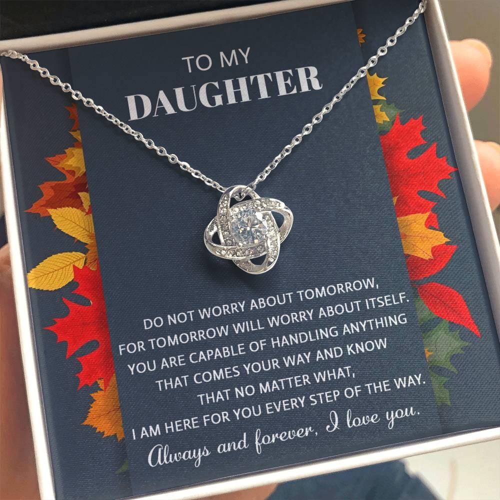 Daughter - Comes Your Way - Love Knot Pendant Necklace - Mallard Moon Gift Shop