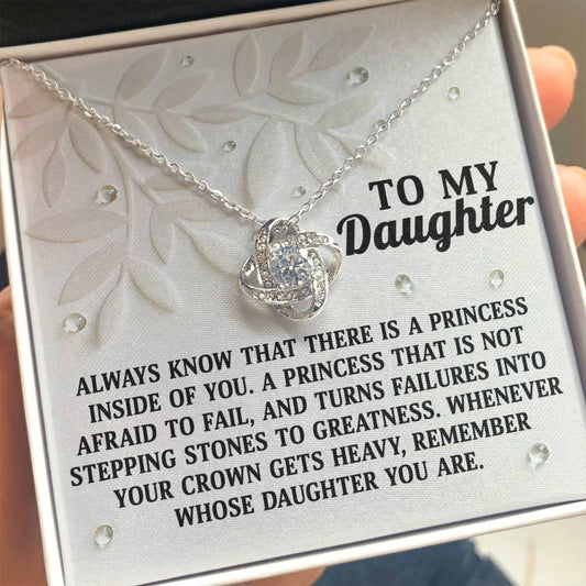 Gift for Daughter - Inside Of You - Love Knot Pendant Necklace - Mallard Moon Gift Shop