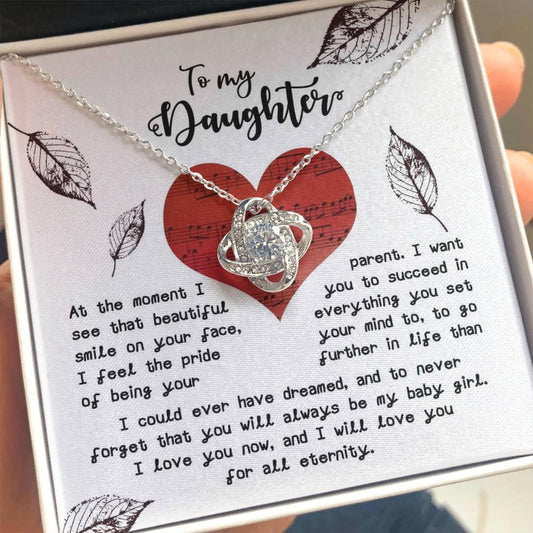 Gift for Daughter - On Your Face - Love Knot Pendant Necklace - Mallard Moon Gift Shop