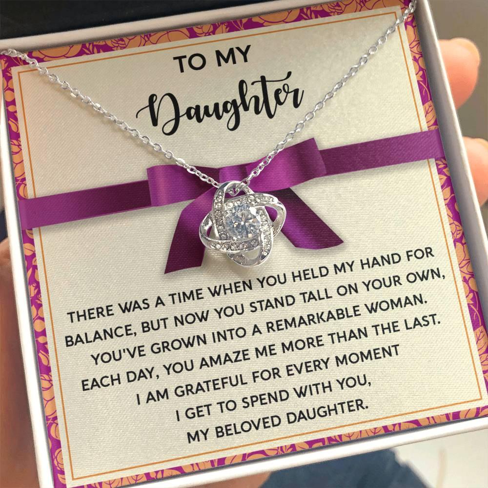 Daughter - Moment I Spend With You - Love Knot Pendant Necklace - Mallard Moon Gift Shop