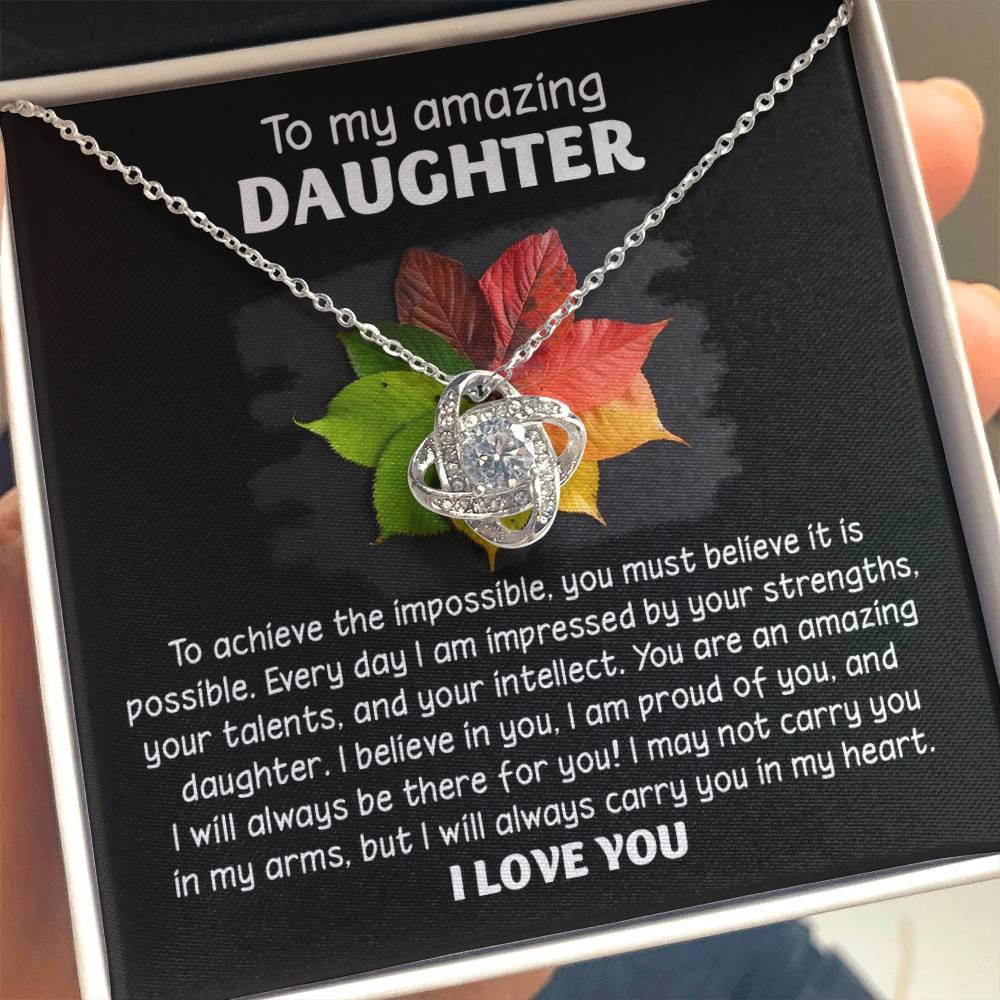 Daughter - It Is Possible - Love Knot Pendant Necklace - Mallard Moon Gift Shop