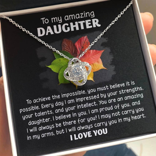 Daughter - It Is Possible - Love Knot Pendant Necklace - Mallard Moon Gift Shop