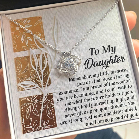 Gift for Daughter - Holds For You - Love Knot Pendant Necklace - Mallard Moon Gift Shop