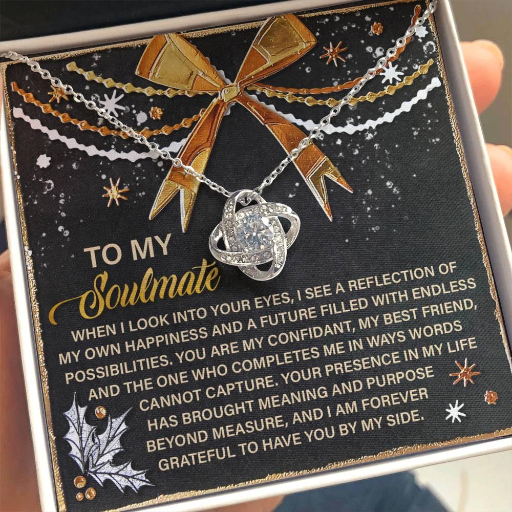 Gift for Soulmate - By My Side - Love Knot Pendant Necklace - Mallard Moon Gift Shop
