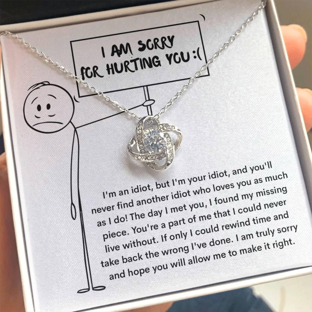 Apology Gift for Girlfriend, Wife, Soulmate - Sorry, Missing Piece - Love Knot Pendant Necklace - Mallard Moon Gift Shop