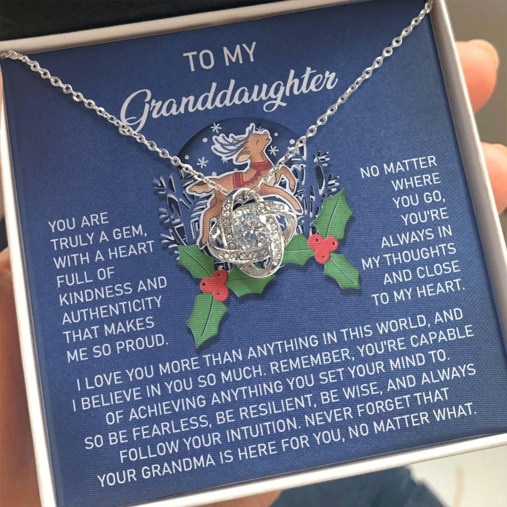 Gift for Granddaughter - Here For You - Love Knot Pendant Necklace - Mallard Moon Gift Shop