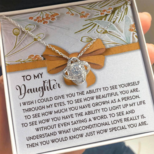 Gift for Daughter - Saying A Word - Love Knot Pendant Necklace - Mallard Moon Gift Shop