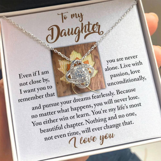 Gift for Daughter - Live With Passion - Love Knot Pendant Necklace - Mallard Moon Gift Shop