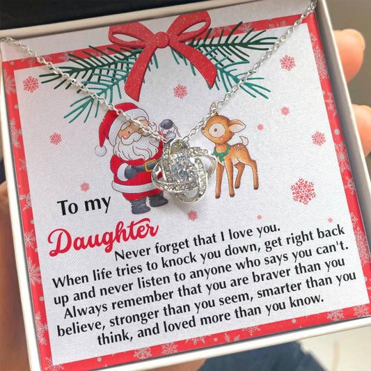 Gift for Daughter - Get Back Up - Love Knot Pendant Necklace - Mallard Moon Gift Shop
