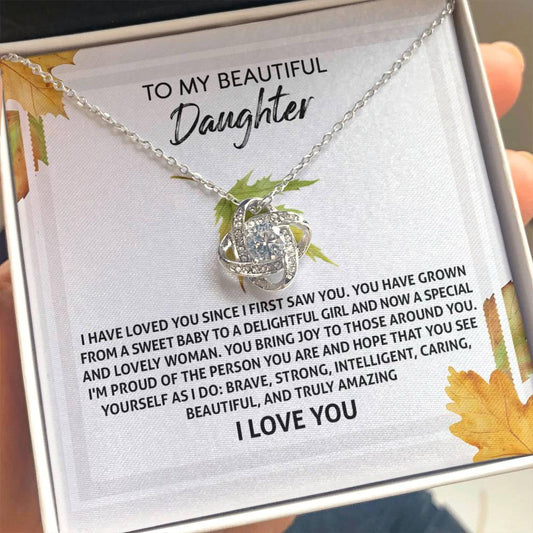 Daughter - See Yourself - Love Knot Pendant Necklace - Mallard Moon Gift Shop