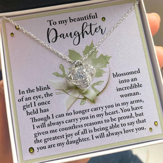 Gift for Daughter - Incredible Woman - Love Knot Pendant Necklace - Mallard Moon Gift Shop