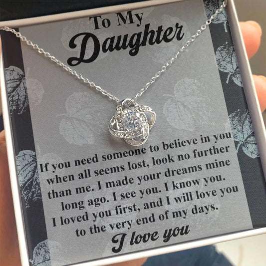 Gift for Daughter - My Days - Love Knot Pendant Necklace - Mallard Moon Gift Shop