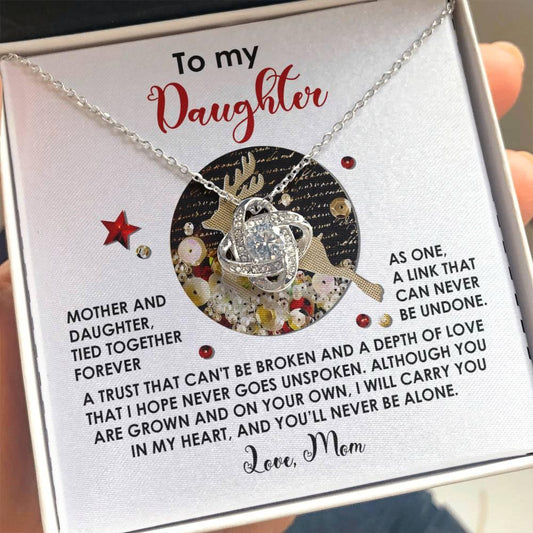 Gift for Daughter - Forever As One - Love Knot Pendant Necklace - Mallard Moon Gift Shop