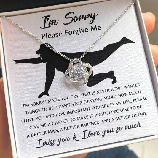 Apology Gift for Girlfriend, Wife, Soulmate - Sorry, Things To Be - Love Knot Pendant Necklace - Mallard Moon Gift Shop