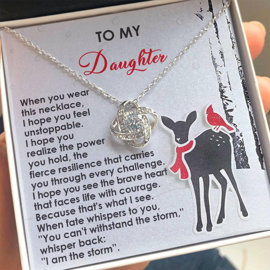 Gift for Daughter - Every Challenge - Love Knot Pendant Necklace - Mallard Moon Gift Shop