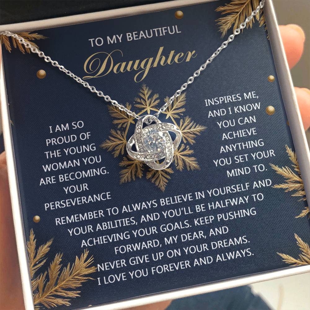 Gift for Daughter - On Your Dreams - Love Knot Pendant Necklace - Mallard Moon Gift Shop