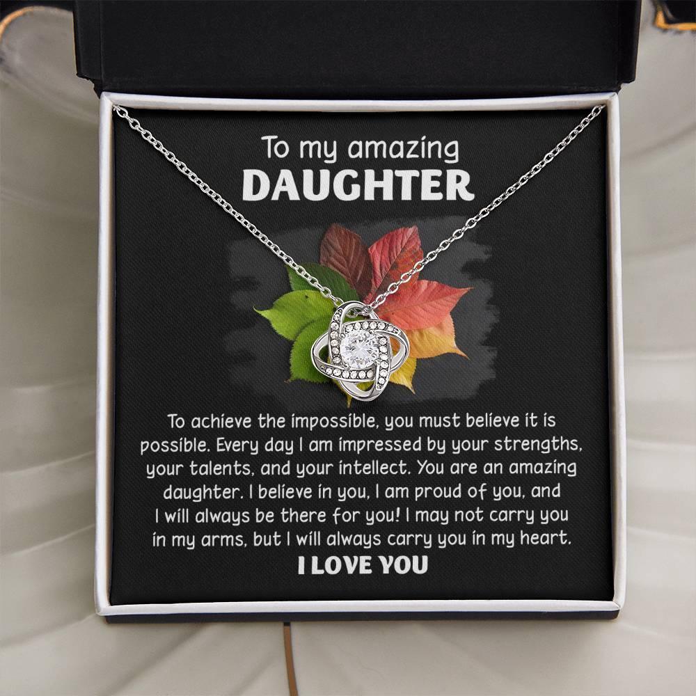 Daughter - It Is Possible - Love Knot Pendant Necklace - Mallard Moon Gift Shop