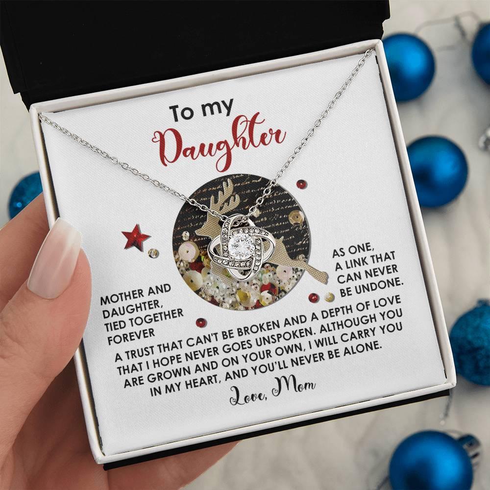 Gift for Daughter - Forever As One - Love Knot Pendant Necklace - Mallard Moon Gift Shop