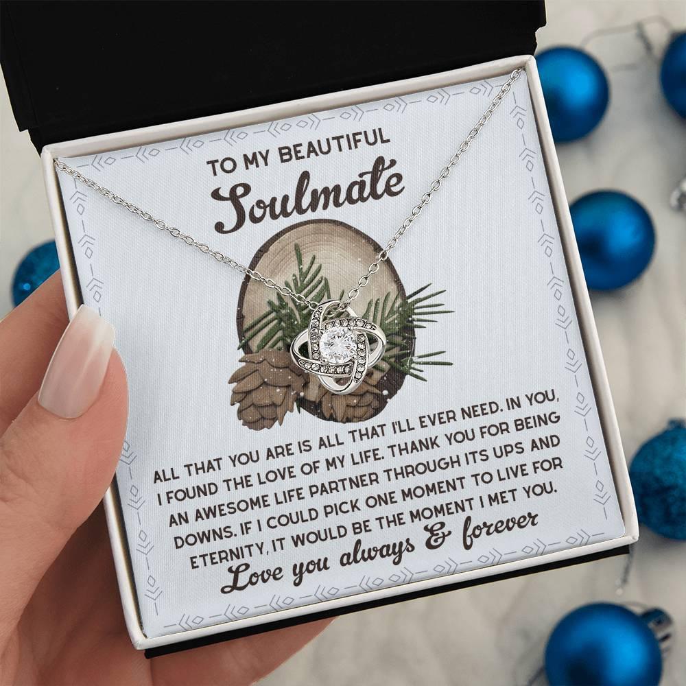 Gift for Soulmate - One Moment - Love Knot Pendant Necklace - Mallard Moon Gift Shop