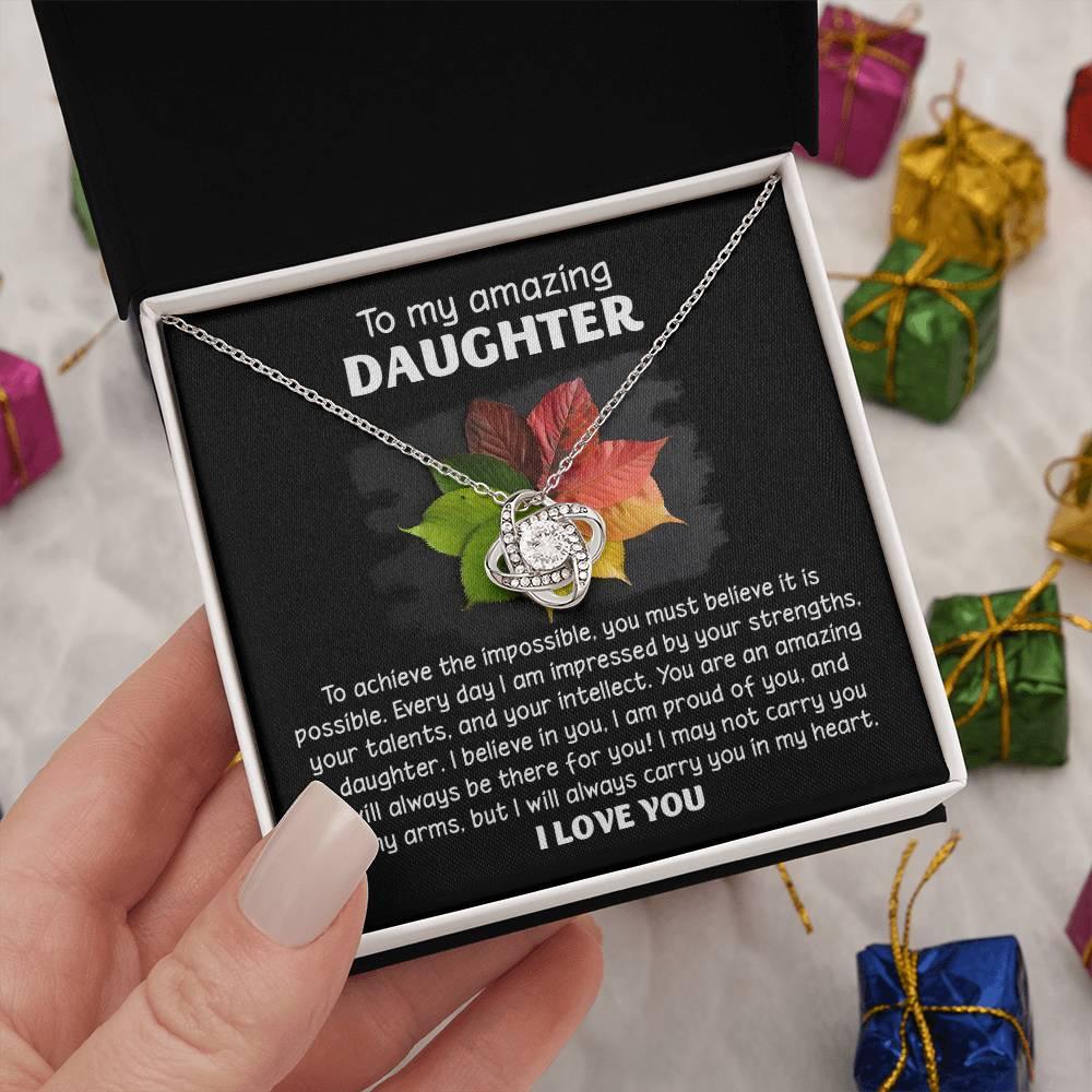 Daughter - It Is Possible - Love Knot Pendant Necklace - Mallard Moon Gift Shop