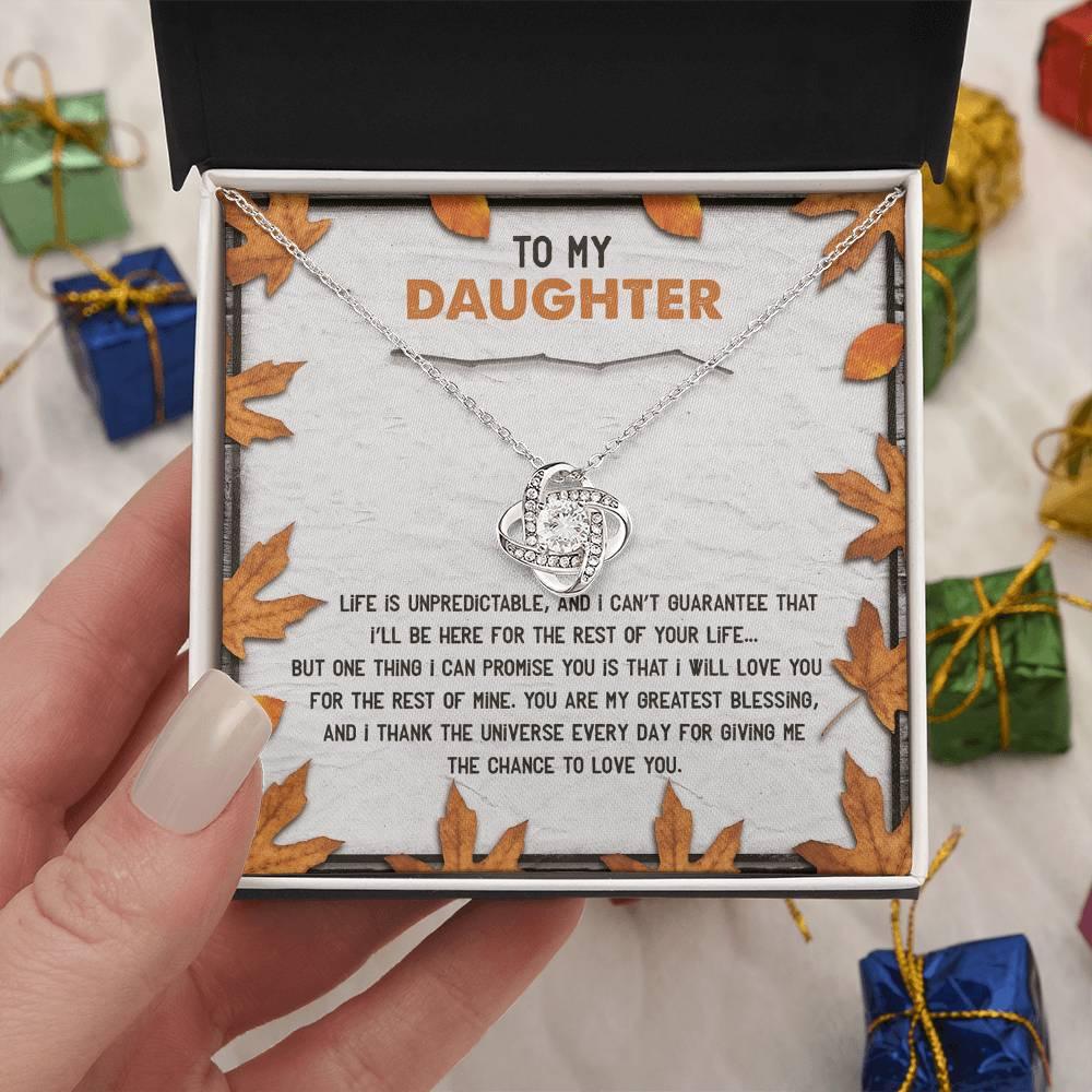 Daughter - My Greatest Blessing - Love Knot Pendant Necklace - Mallard Moon Gift Shop