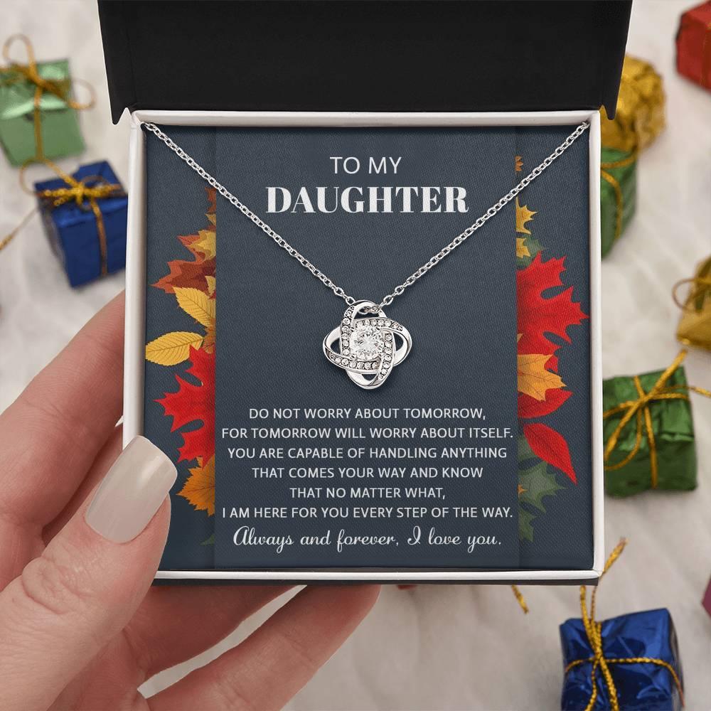 Daughter - Comes Your Way - Love Knot Pendant Necklace - Mallard Moon Gift Shop