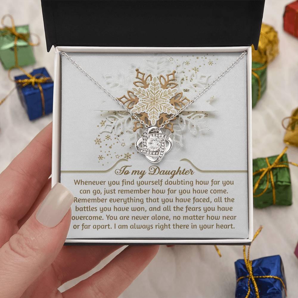 Gift for Daughter - You Are Never Alone - Love Knot Pendant Necklace - Mallard Moon Gift Shop
