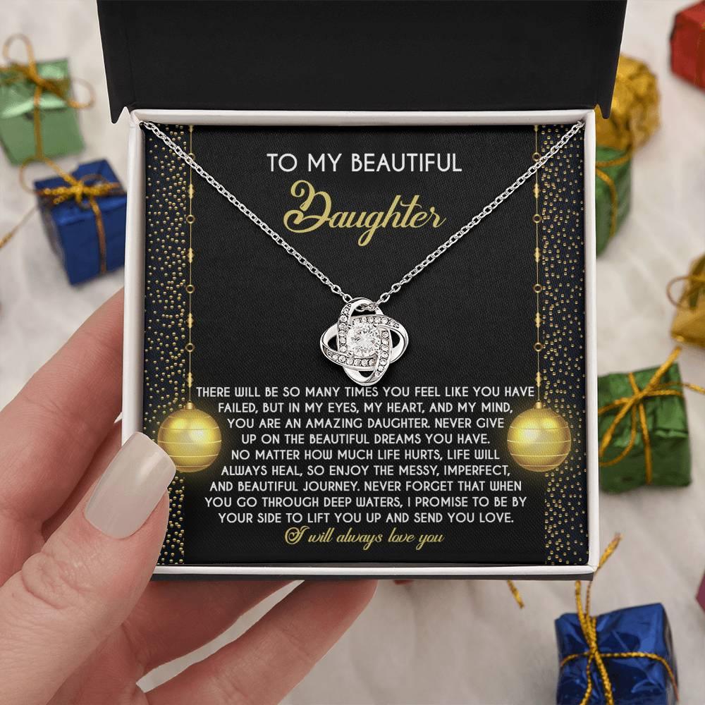 Gift for Daughter - Deep Waters - Love Knot Pendant Necklace - Mallard Moon Gift Shop