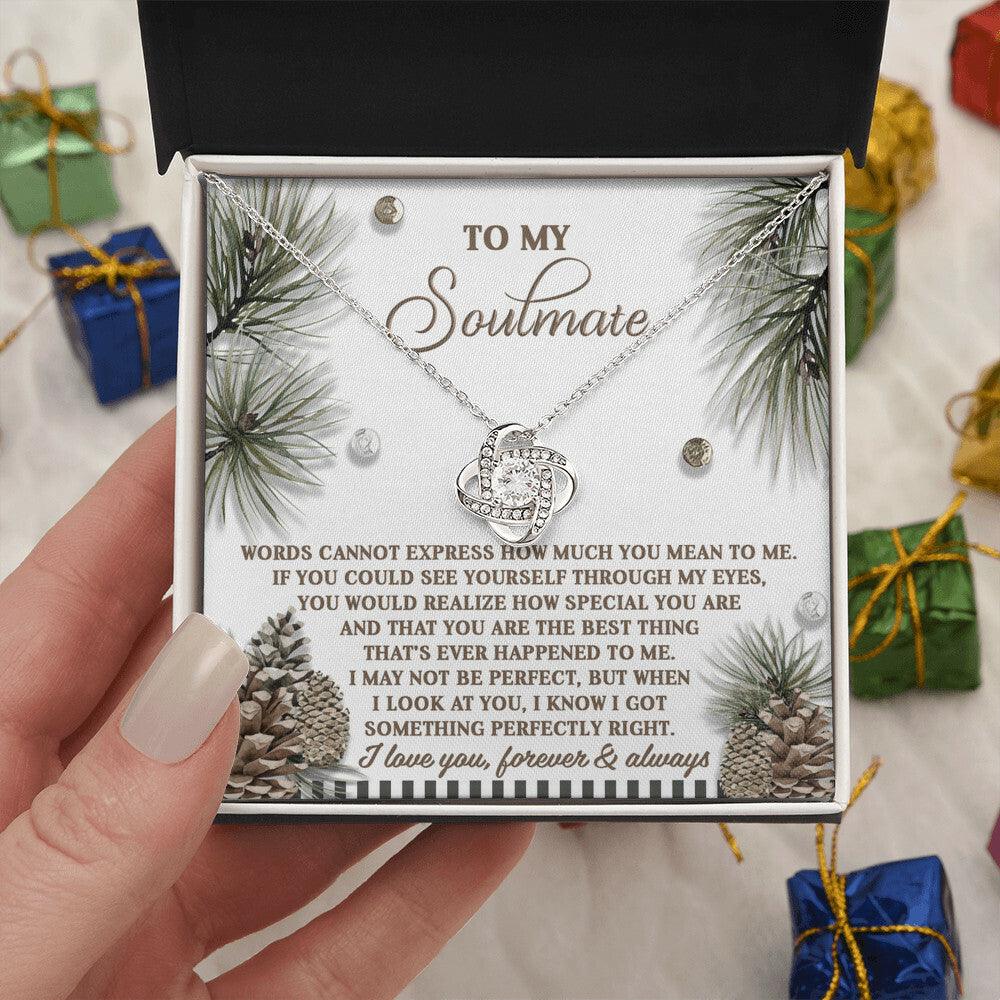 Gift for Soulmate - Perfectly Right - Love Knot Pendant Necklace - Mallard Moon Gift Shop