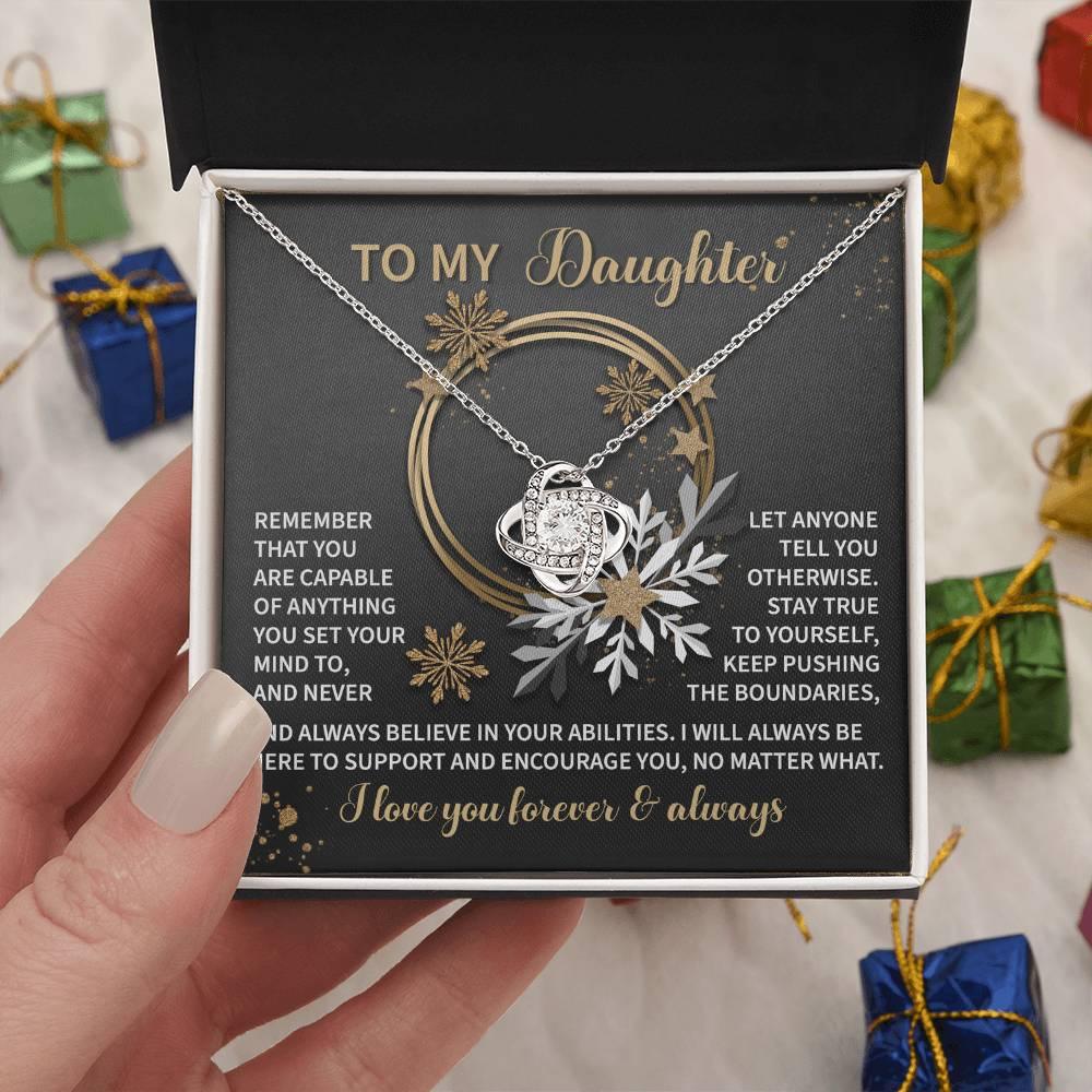Gift for Daughter - Set Your Mind - Love Knot Pendant Necklace - Mallard Moon Gift Shop