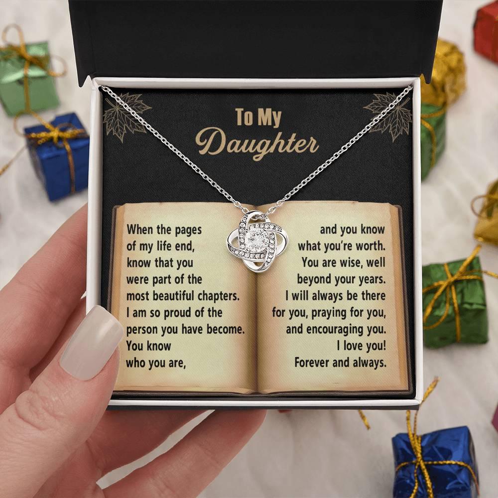 Daughter - Beyond Your Years - Love Knot Pendant Necklace - Mallard Moon Gift Shop