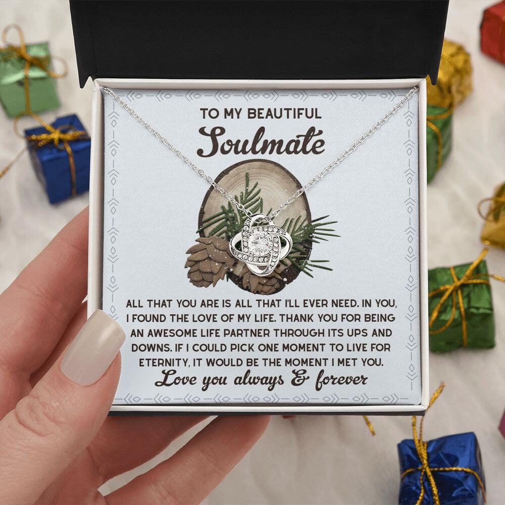 Gift for Soulmate - One Moment - Love Knot Pendant Necklace - Mallard Moon Gift Shop