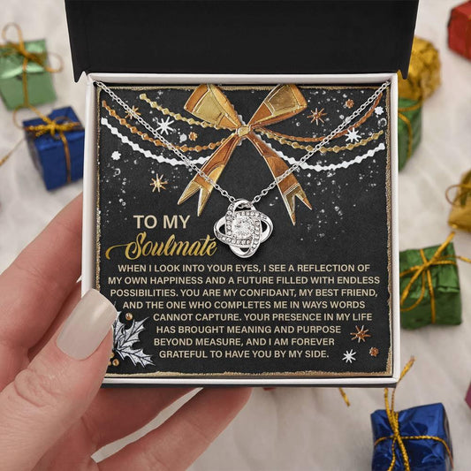 Gift for Soulmate - By My Side - Love Knot Pendant Necklace - Mallard Moon Gift Shop