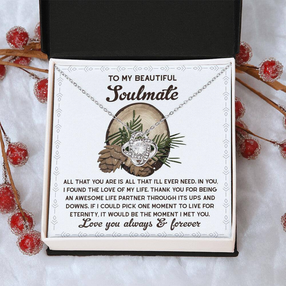 Gift for Soulmate - One Moment - Love Knot Pendant Necklace - Mallard Moon Gift Shop