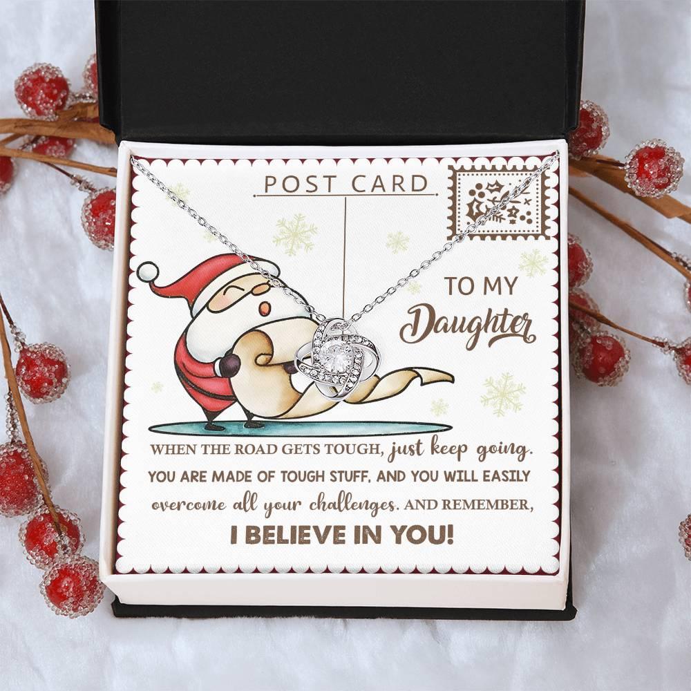 Gift for Daughter - Keep Going - Love Knot Pendant Necklace - Mallard Moon Gift Shop